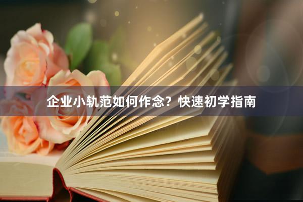 企业小轨范如何作念？快速初学指南